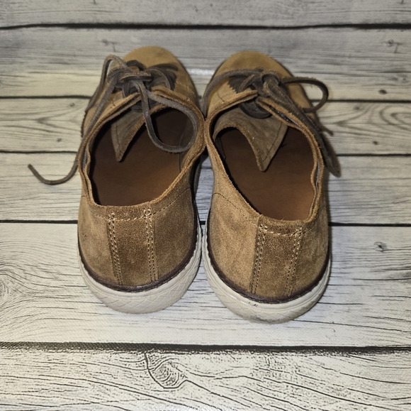 FRYE Men\'s Size 9.5 Loafers Brown Suede Lace Up Low Top Casual Shoes